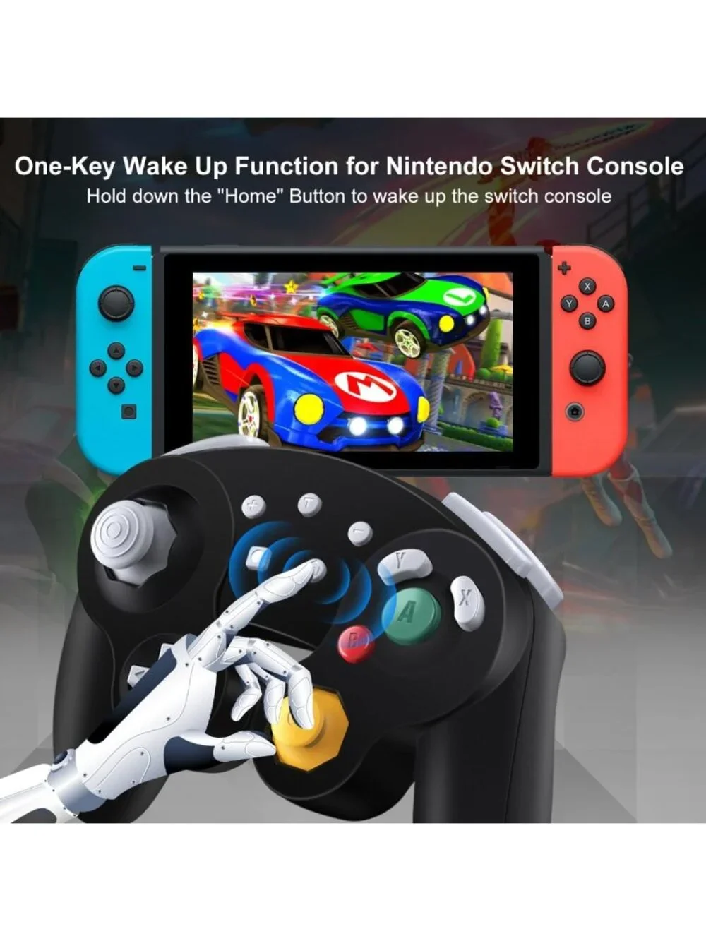 Wireless Game Controller for Nintendo Switch & PC, 6-Axis Gyro, Turbo Function